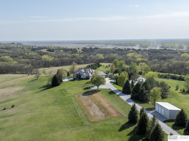 bird's eye view featuring a rural view