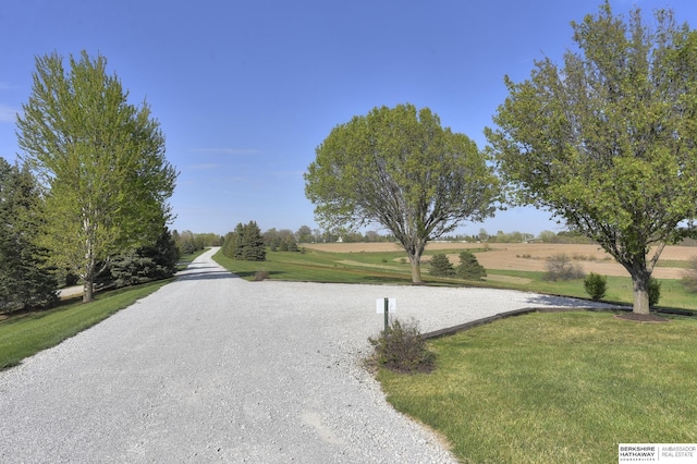 view of street with a rural view