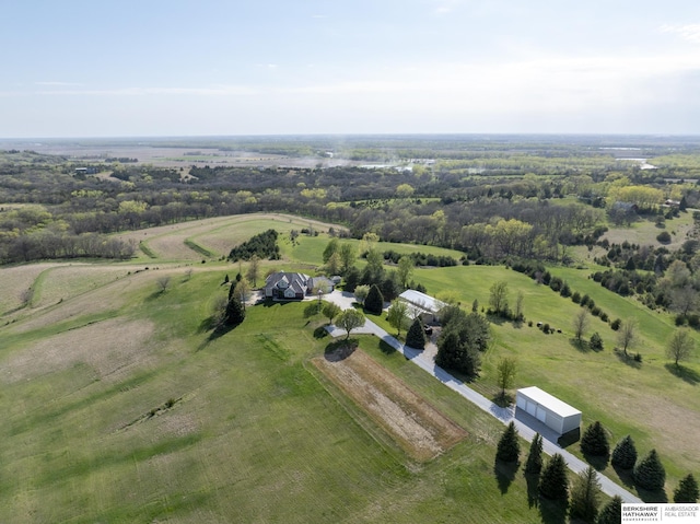 aerial view with a rural view