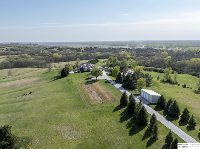 bird's eye view with a rural view