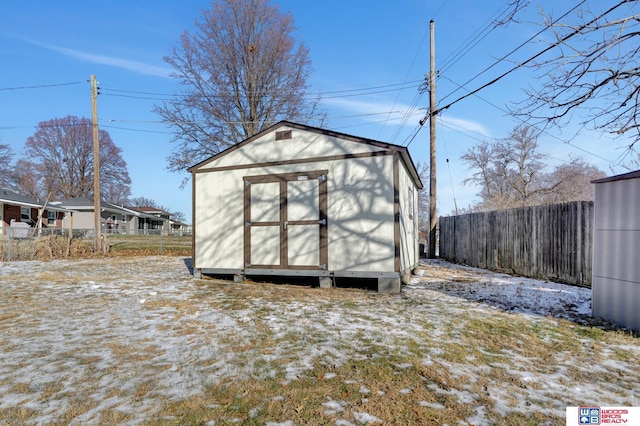 view of snow covered structure