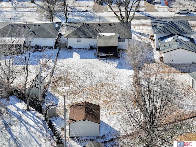 view of snowy aerial view