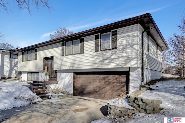 bi-level home with a garage