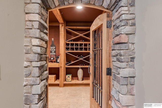 view of wine room