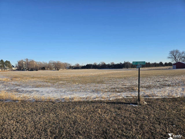 view of yard with a rural view