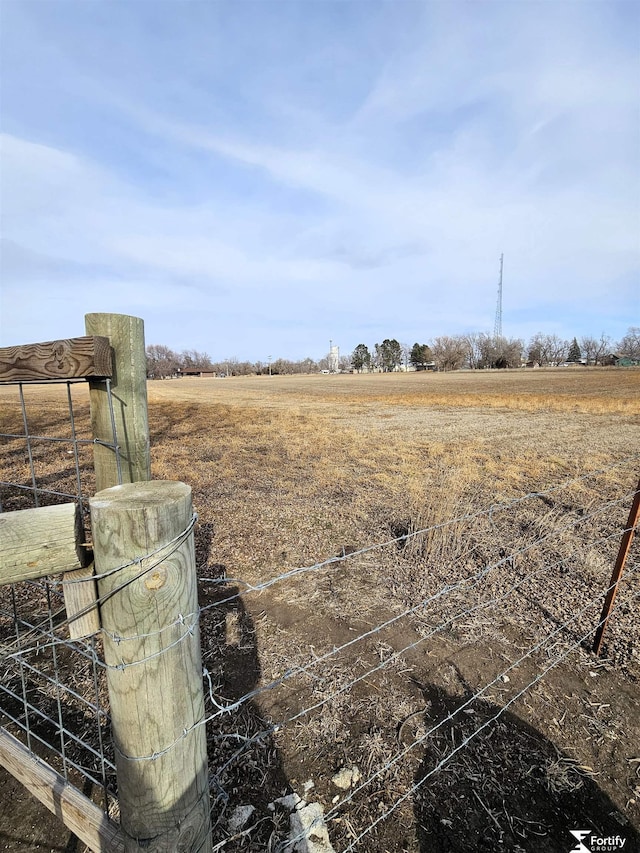 view of yard with a rural view