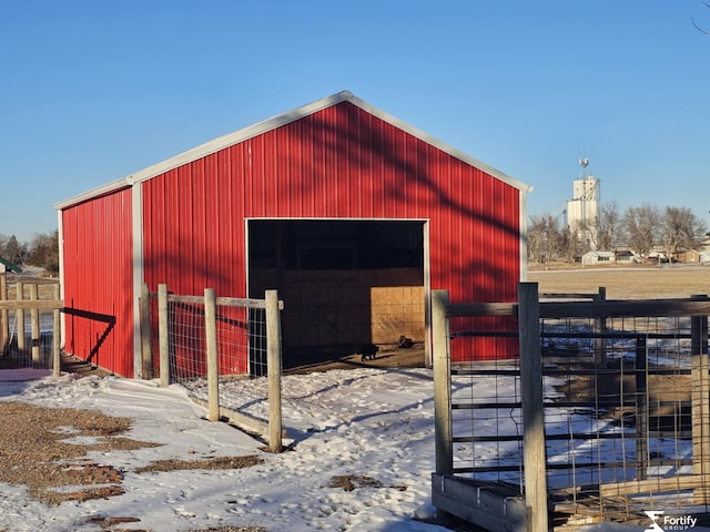 view of snow covered structure