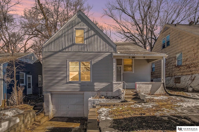 view of front of home featuring a garage