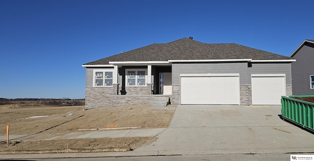 view of front of home with a garage