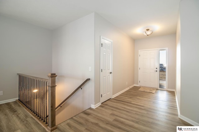 foyer featuring hardwood / wood-style floors