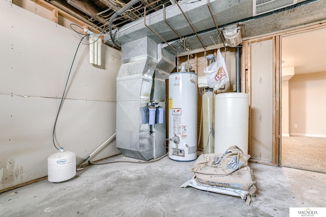 utilities with heating unit and water heater