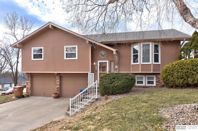 split foyer home with a garage