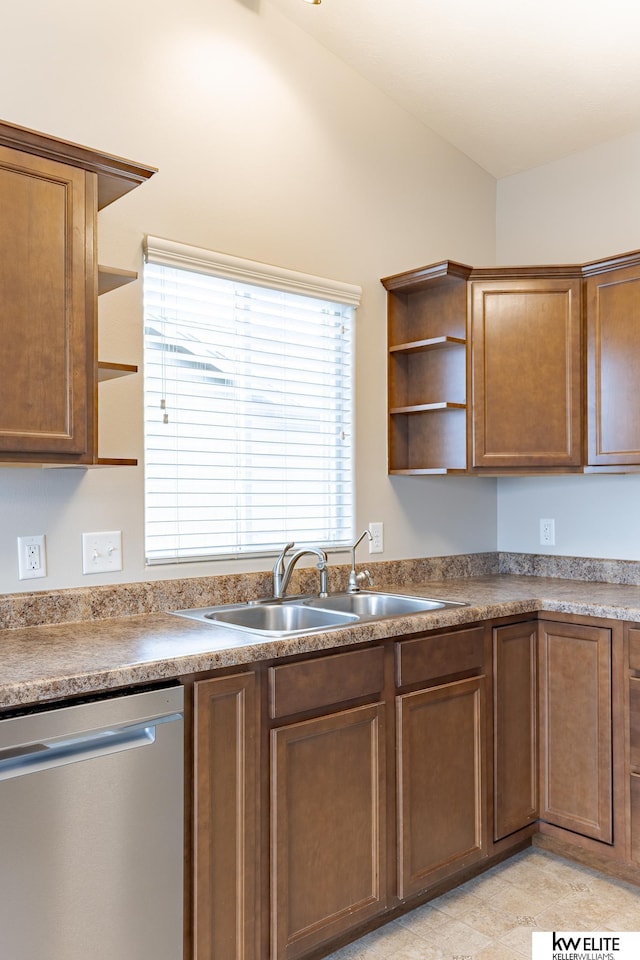 kitchen with stainless steel dishwasher and sink