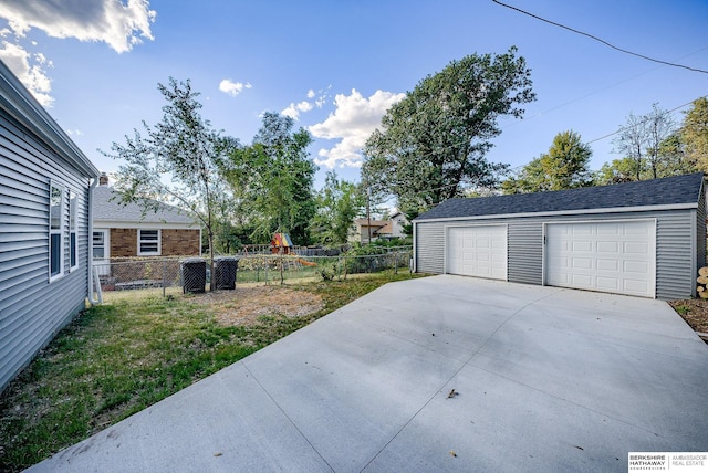 view of garage