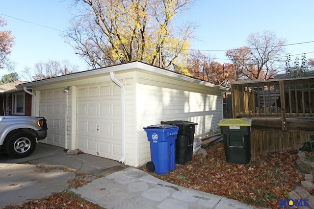 view of garage