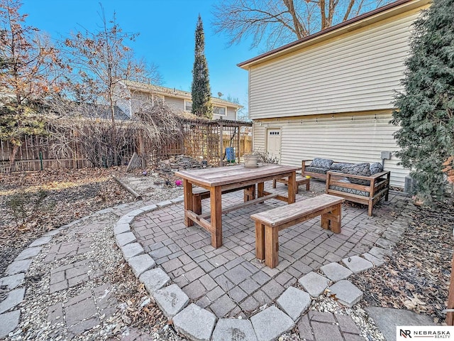 view of patio / terrace with an outdoor living space