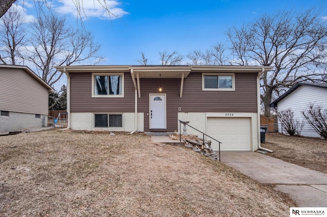 bi-level home with a garage