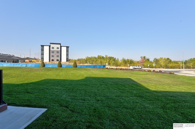 view of yard with a water view