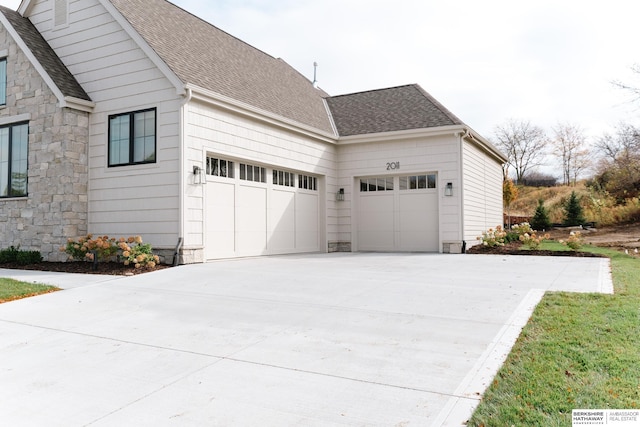 view of home's exterior featuring a garage