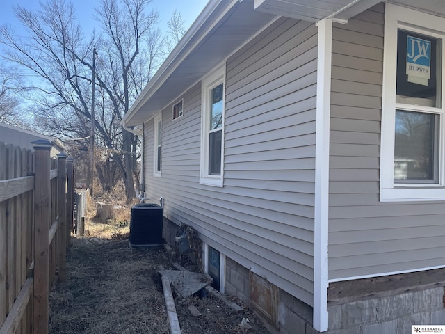 view of home's exterior featuring central AC unit