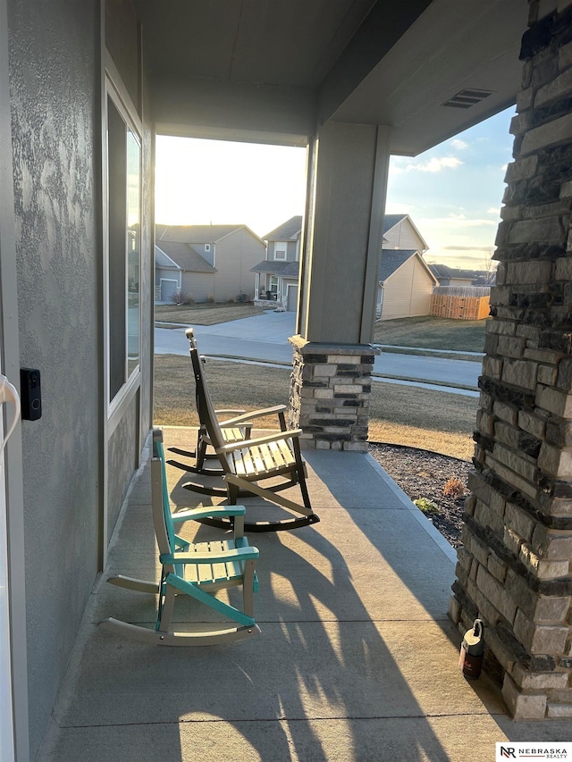 view of patio / terrace featuring covered porch