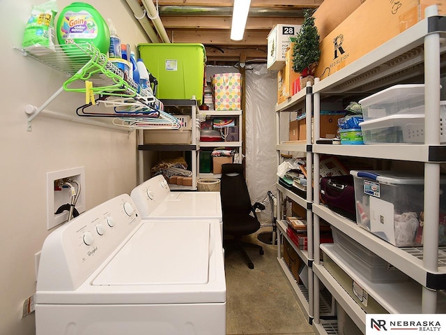 laundry area with separate washer and dryer