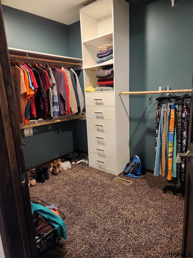 spacious closet featuring carpet