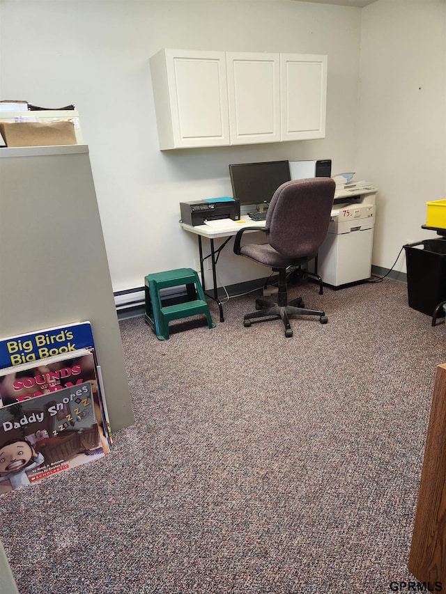 office area with carpet flooring