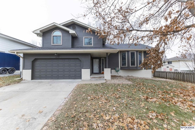 view of property with a garage