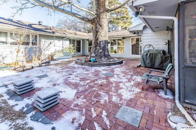 view of patio with a grill