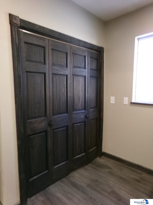 interior space with hardwood / wood-style floors