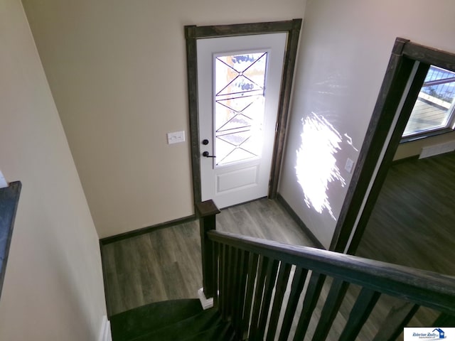 entrance foyer with hardwood / wood-style floors