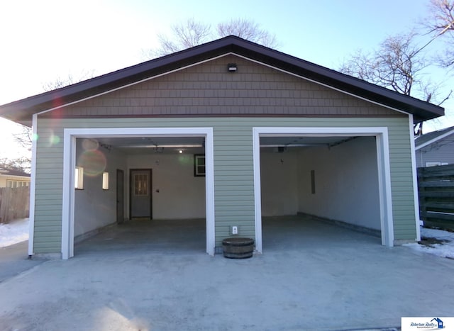 view of garage