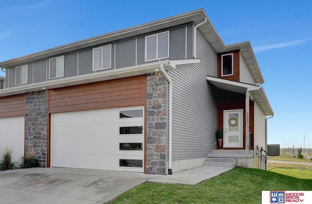 view of property exterior featuring a garage