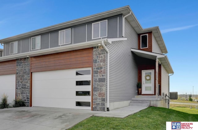 view of property exterior featuring a garage