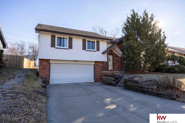 view of front facade with a garage