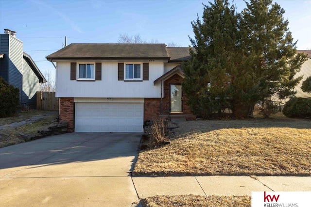 bi-level home with a garage