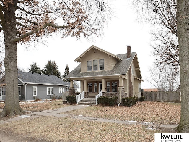 view of front of home with a porch