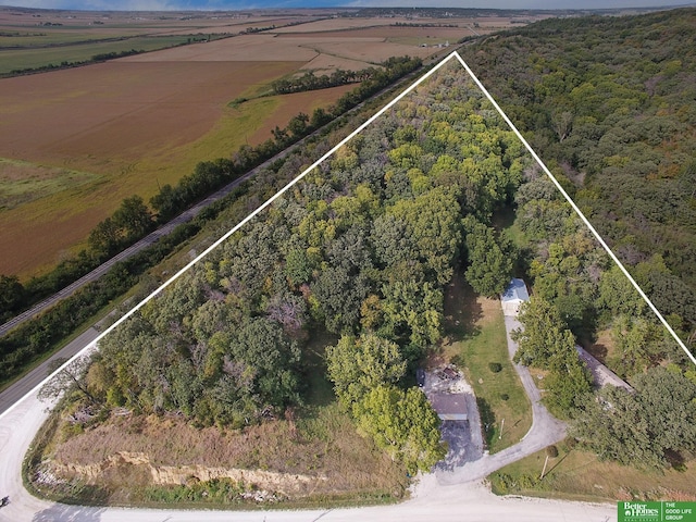 drone / aerial view featuring a rural view