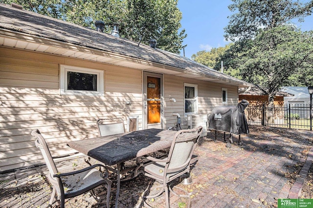 view of patio / terrace with a grill