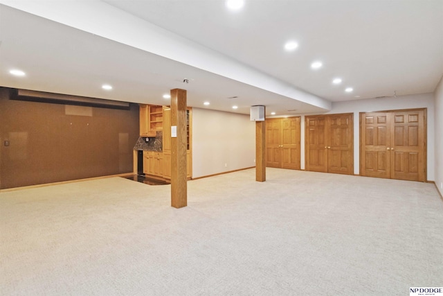 basement featuring carpet floors