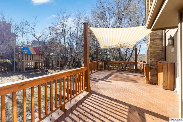 view of wooden deck