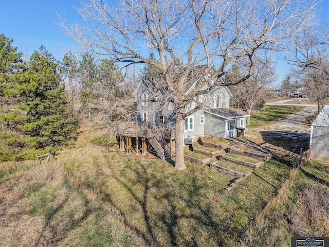 view of yard featuring a deck