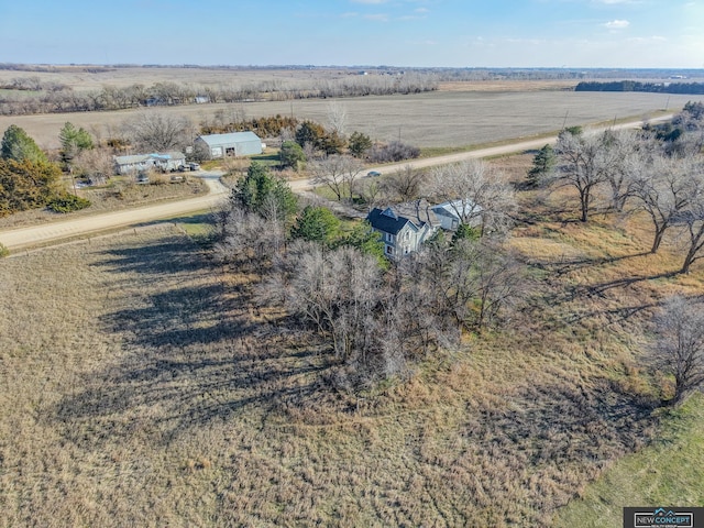 bird's eye view featuring a rural view