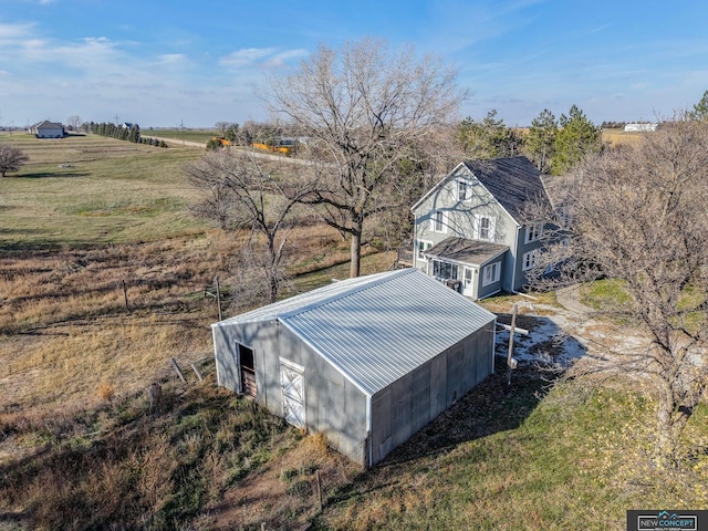 bird's eye view with a rural view