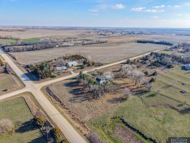 bird's eye view featuring a rural view