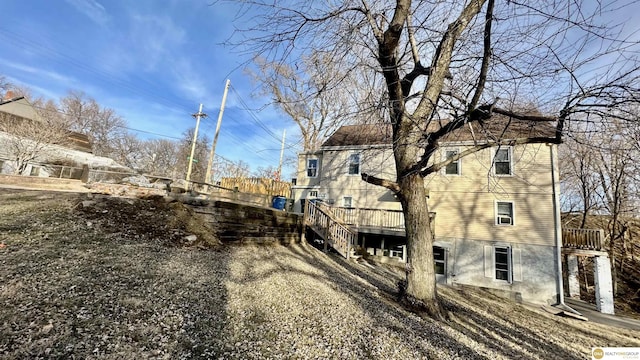 view of yard featuring a deck