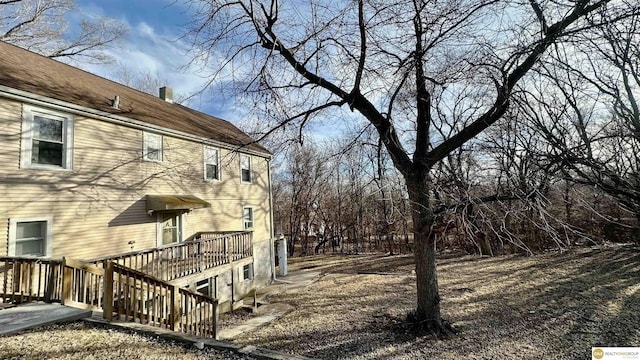 view of yard featuring a deck