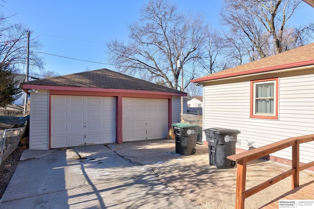 view of garage