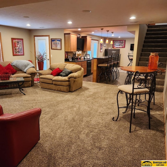 view of carpeted living room